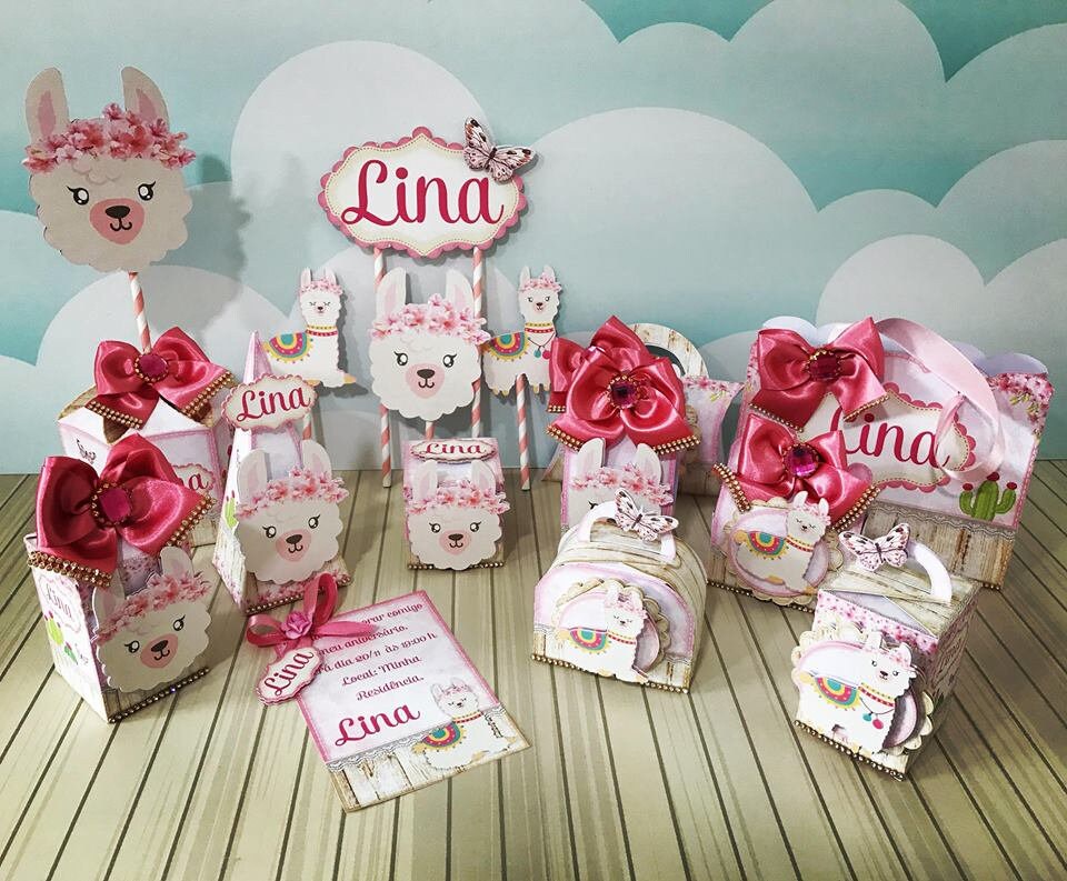 Llama Party Handle Favor Box, Personalized, Candy Box, Treat Box, Goodie Bag, Llama Bbay Shower, Llama Themed Birthday Party Decorations