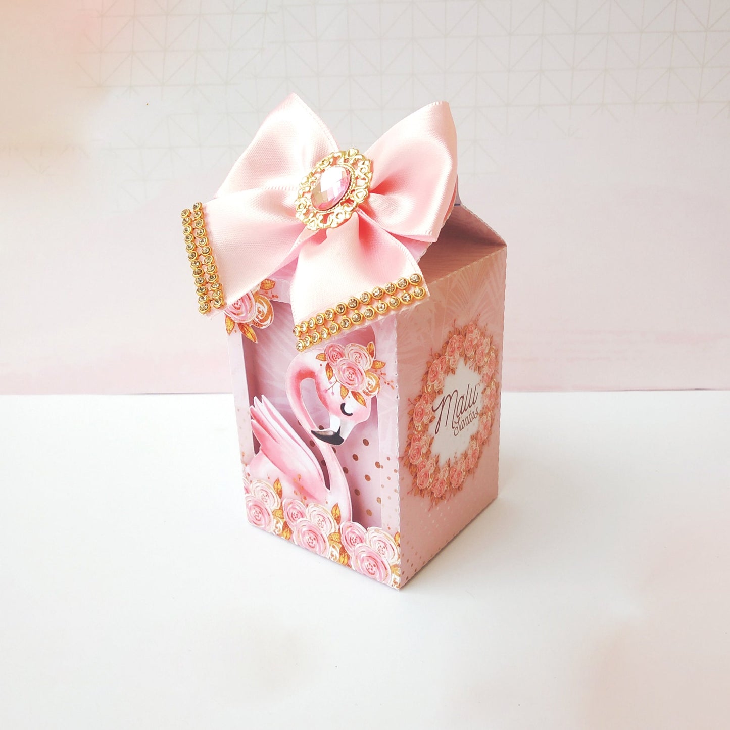 Luxury Flamingo Party Milk Favor Box, Luxury Flamingo Decoration, Goodie Bag, Flamingo Baby Shower, Luxury goodie bags, Luxury favor boxes