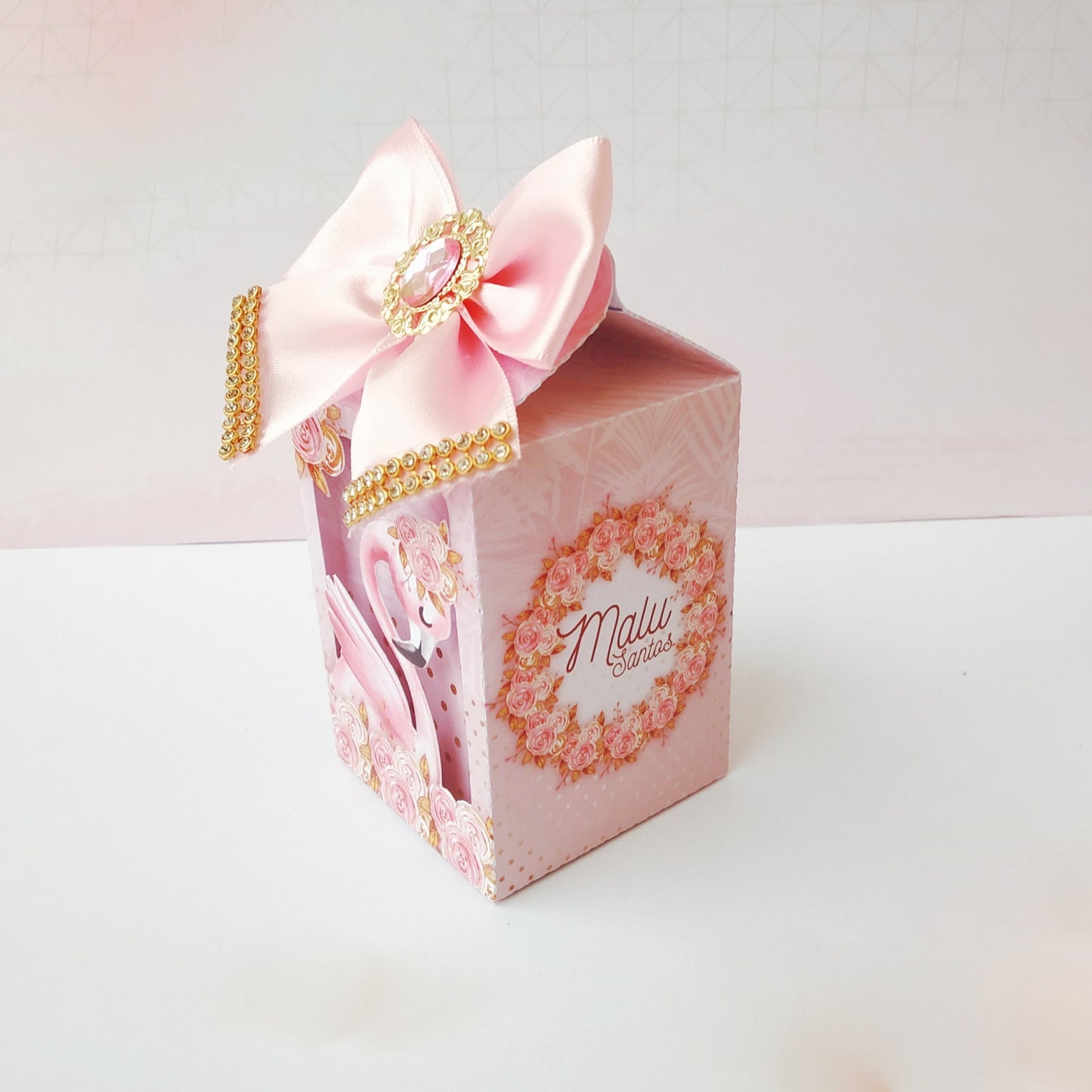 Luxury Flamingo Party Milk Favor Box, Luxury Flamingo Decoration, Goodie Bag, Flamingo Baby Shower, Luxury goodie bags, Luxury favor boxes