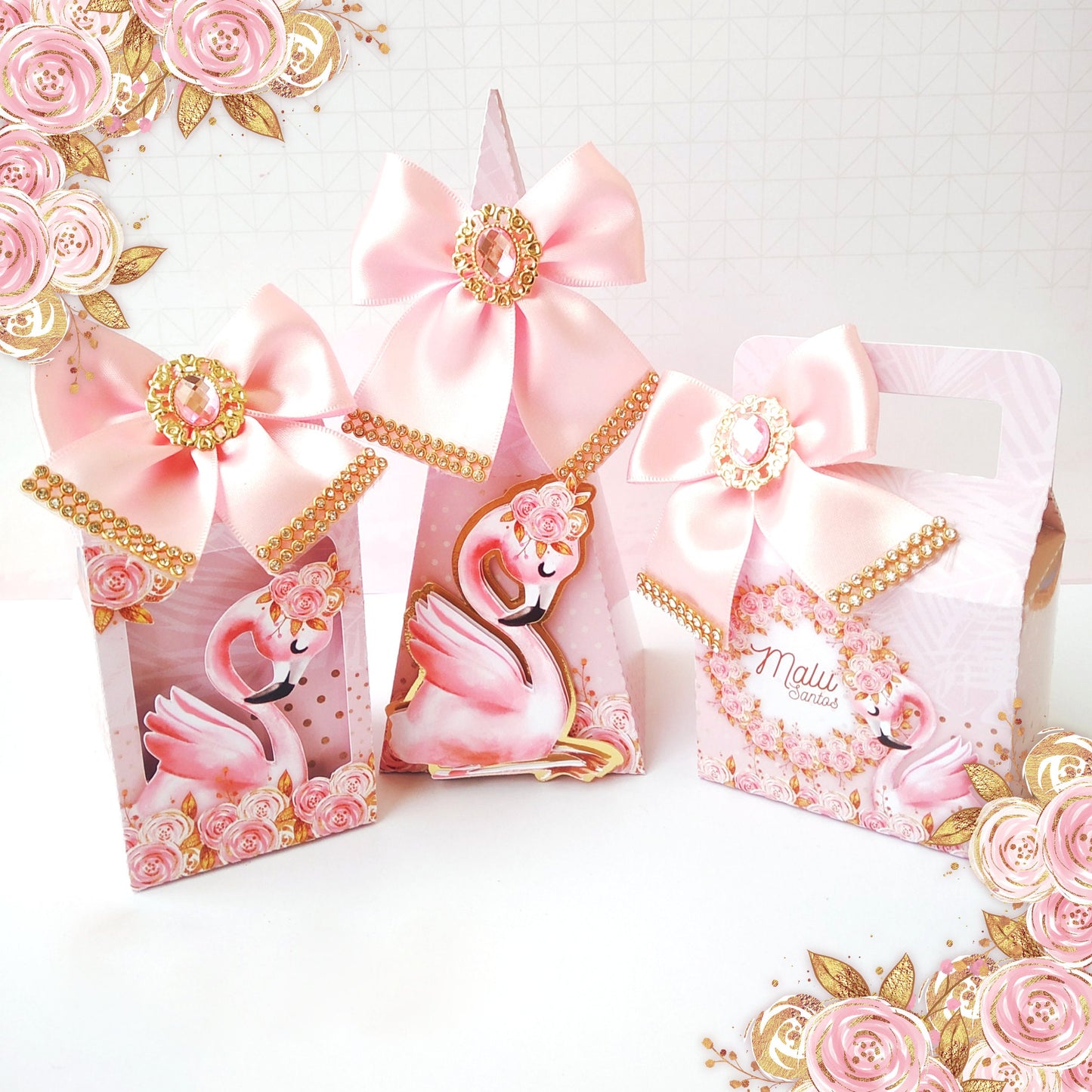 Luxury Flamingo Party Milk Favor Box, Luxury Flamingo Decoration, Goodie Bag, Flamingo Baby Shower, Luxury goodie bags, Luxury favor boxes