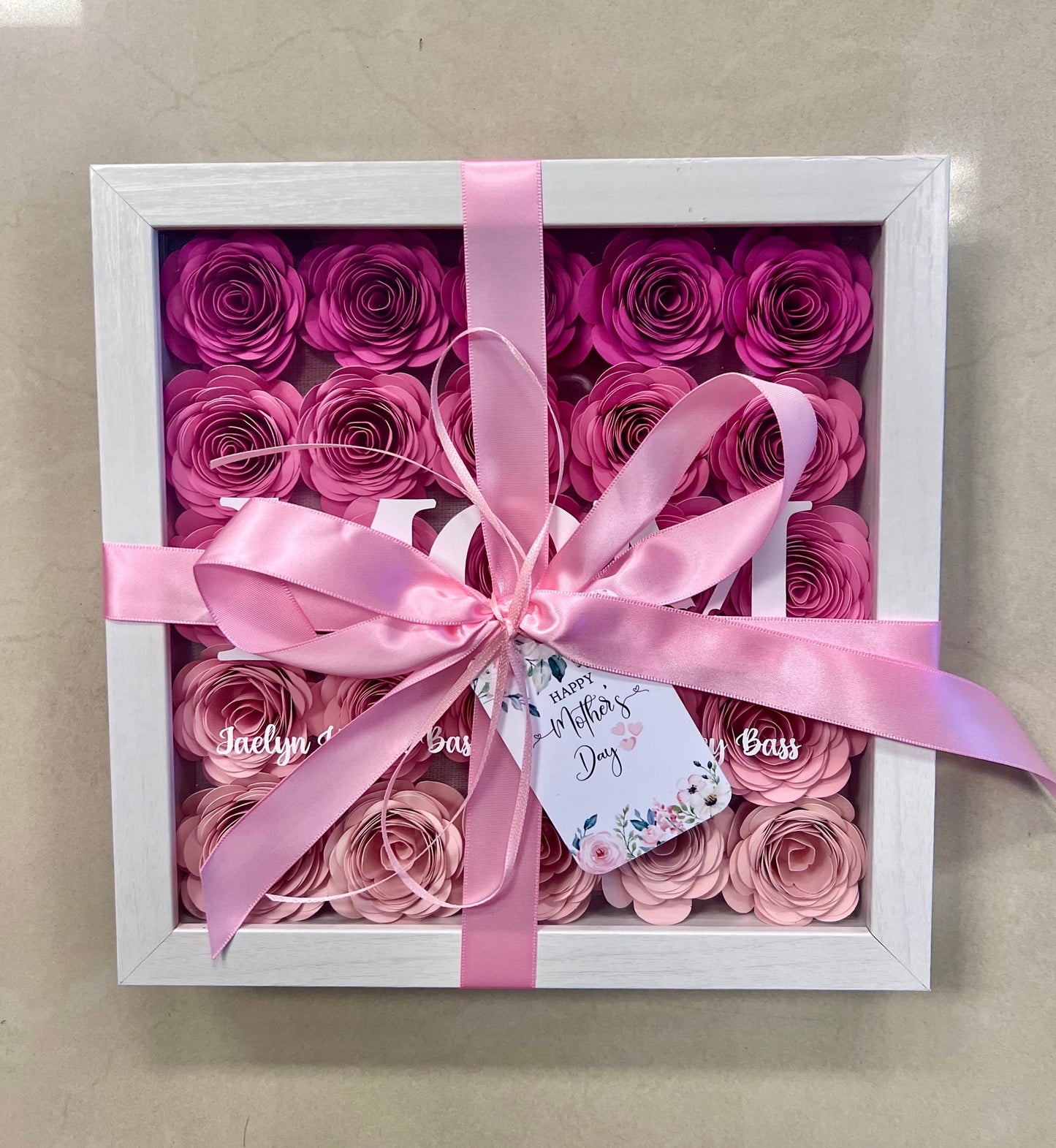 Custom Hand Rolled Paper Flower Gift Shadow Box Love is Kind, Valentine's Day Gift/ Wedding Gift | Gift for Wife or Fiance