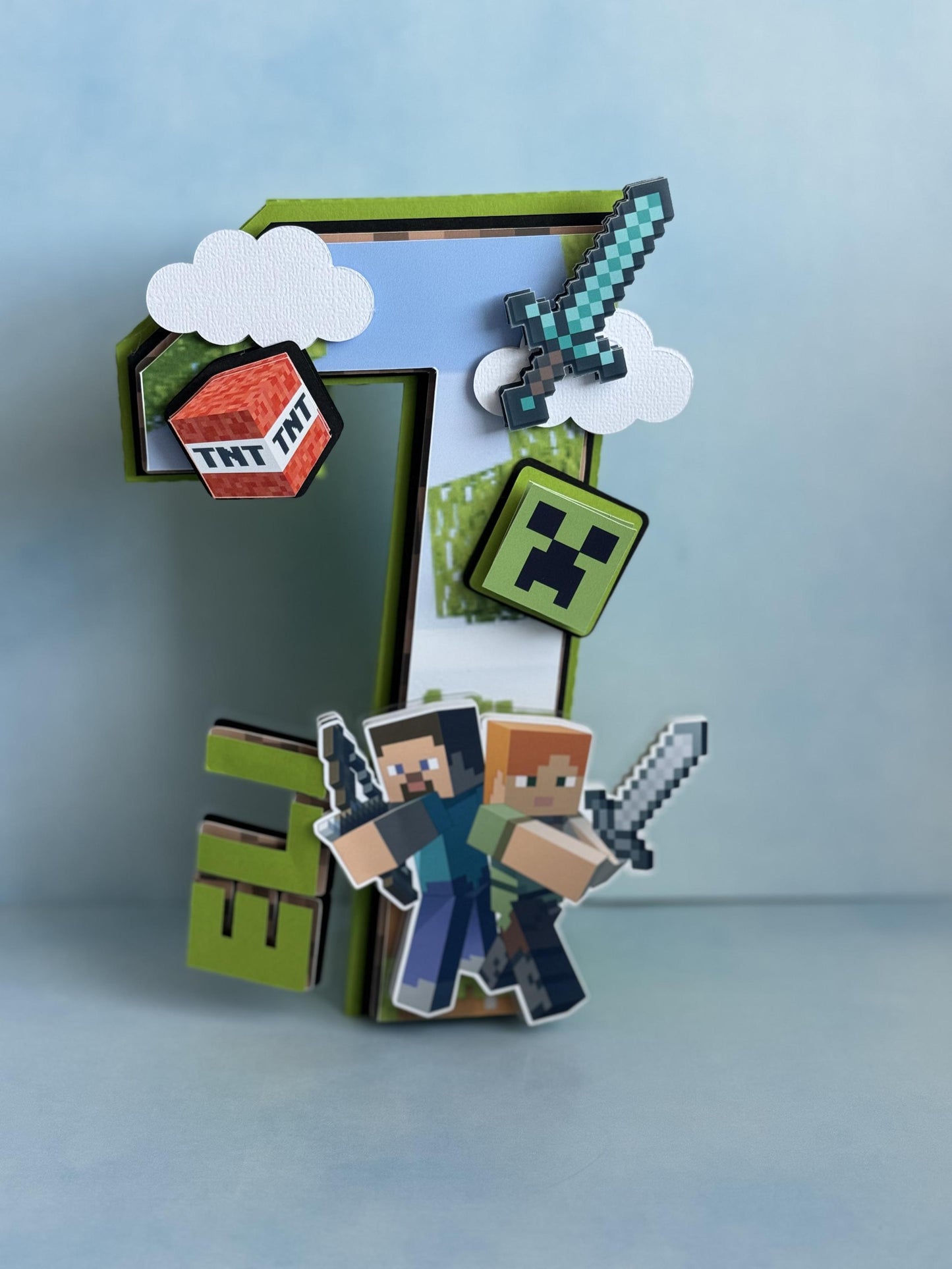 Minecraft 3D Letter | Minecraft Birthday| Minecraft Party | Minecraft Party decorations | Custom Name| Block Party Decor | Paper Party Decor