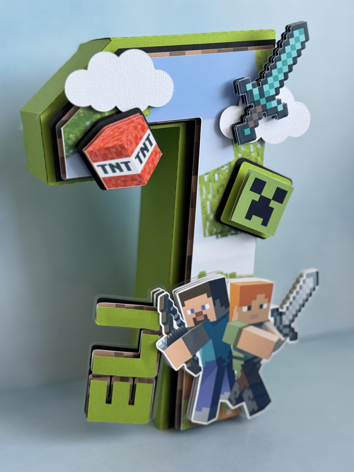 Minecraft 3D Letter | Minecraft Birthday| Minecraft Party | Minecraft Party decorations | Custom Name| Block Party Decor | Paper Party Decor