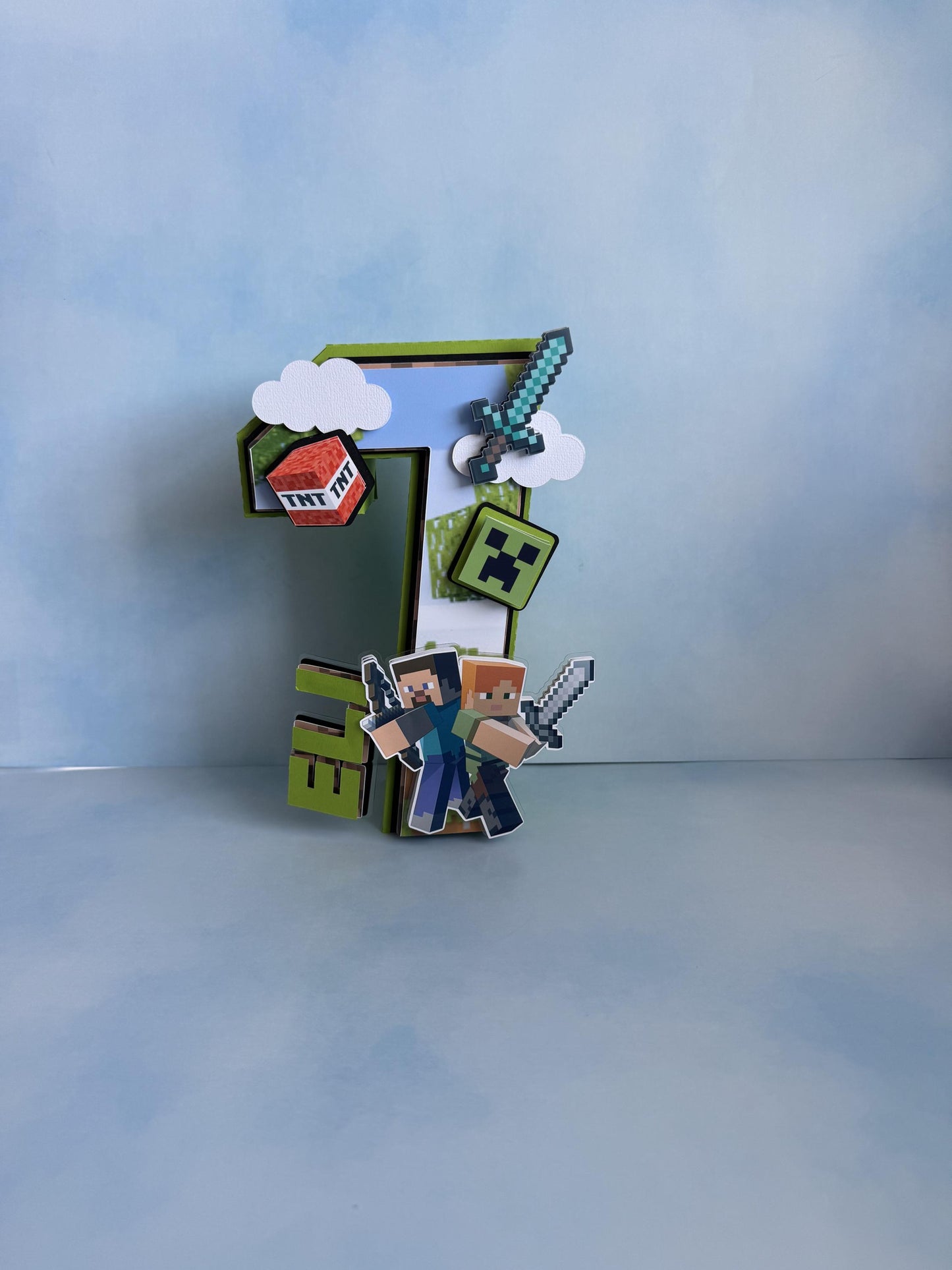 Minecraft 3D Letter | Minecraft Birthday| Minecraft Party | Minecraft Party decorations | Custom Name| Block Party Decor | Paper Party Decor