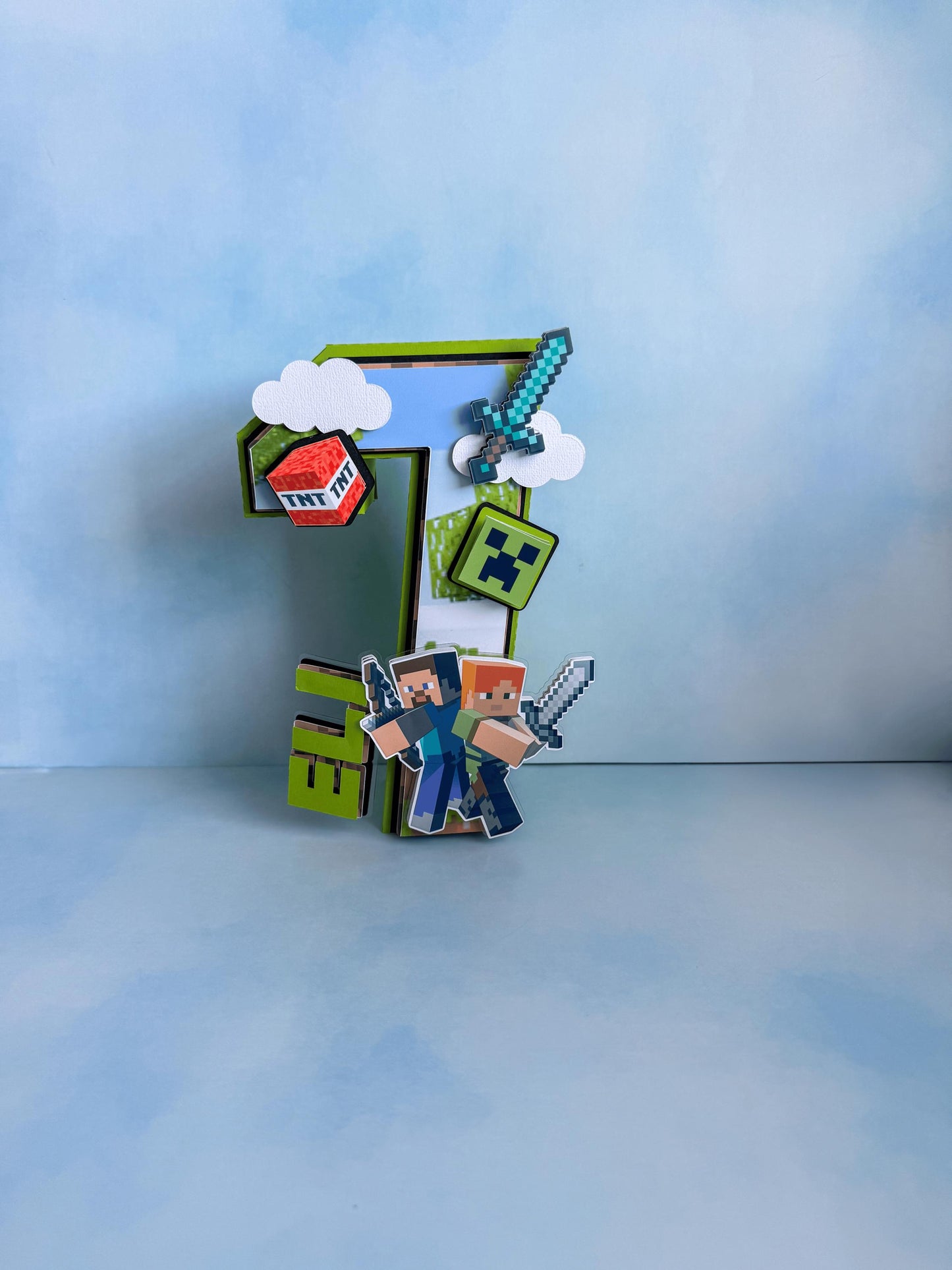 Minecraft 3D Letter | Minecraft Birthday| Minecraft Party | Minecraft Party decorations | Custom Name| Block Party Decor | Paper Party Decor
