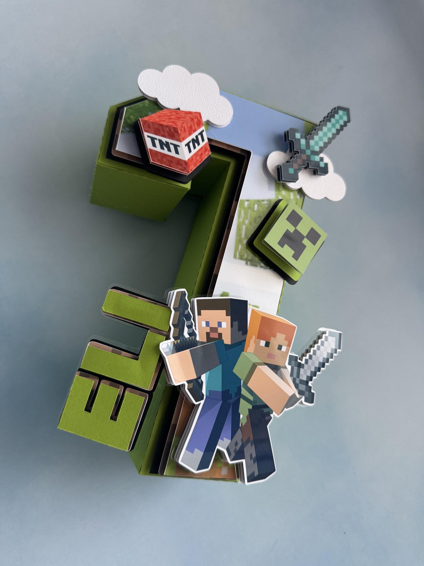Minecraft 3D Letter | Minecraft Birthday| Minecraft Party | Minecraft Party decorations | Custom Name| Block Party Decor | Paper Party Decor