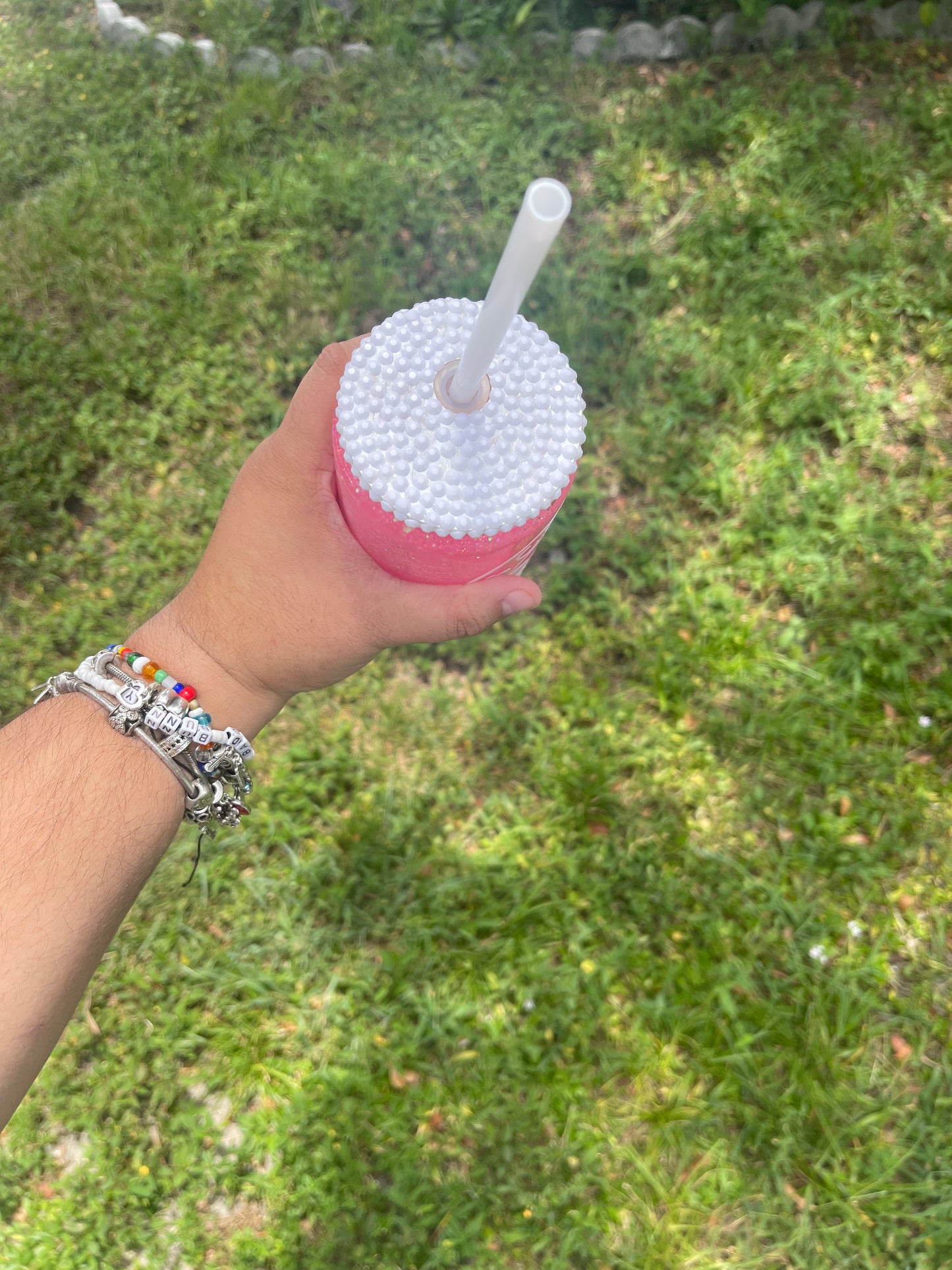 BB Girl pink Snowglobe tumbler
