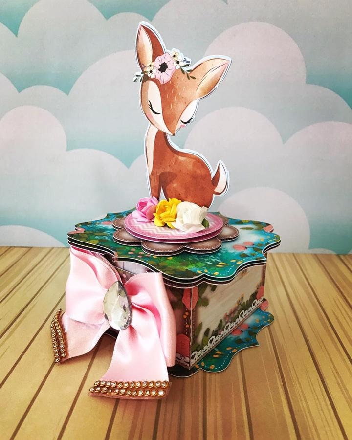 Boho Woodland Theme Small Square Party Favor Box. Woodland theme Treat Boxes. Woodland Party decor and gift boxes.