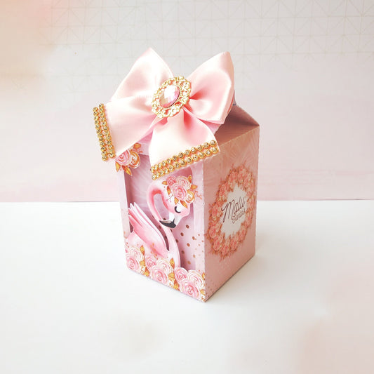 Luxury Flamingo Party Milk Favor Box, Luxury Flamingo Decoration, Goodie Bag, Flamingo Baby Shower, Luxury goodie bags, Luxury favor boxes