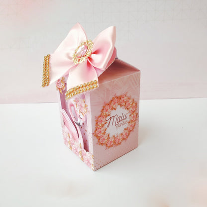 Luxury Flamingo Party Milk Favor Box, Luxury Flamingo Decoration, Goodie Bag, Flamingo Baby Shower, Luxury goodie bags, Luxury favor boxes