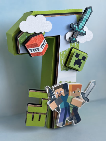 Minecraft 3D Letter | Minecraft Birthday| Minecraft Party | Minecraft Party decorations | Custom Name| Block Party Decor | Paper Party Decor