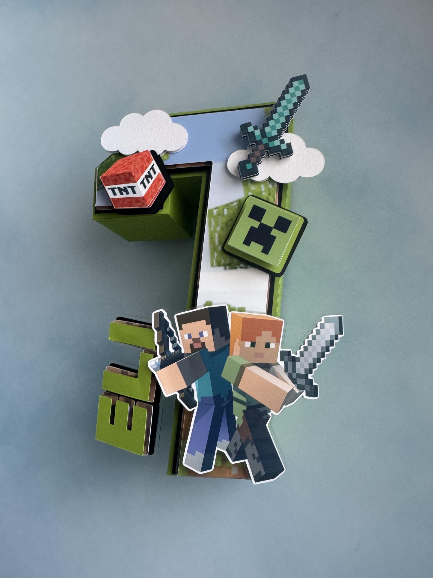 Minecraft 3D Letter | Minecraft Birthday| Minecraft Party | Minecraft Party decorations | Custom Name| Block Party Decor | Paper Party Decor