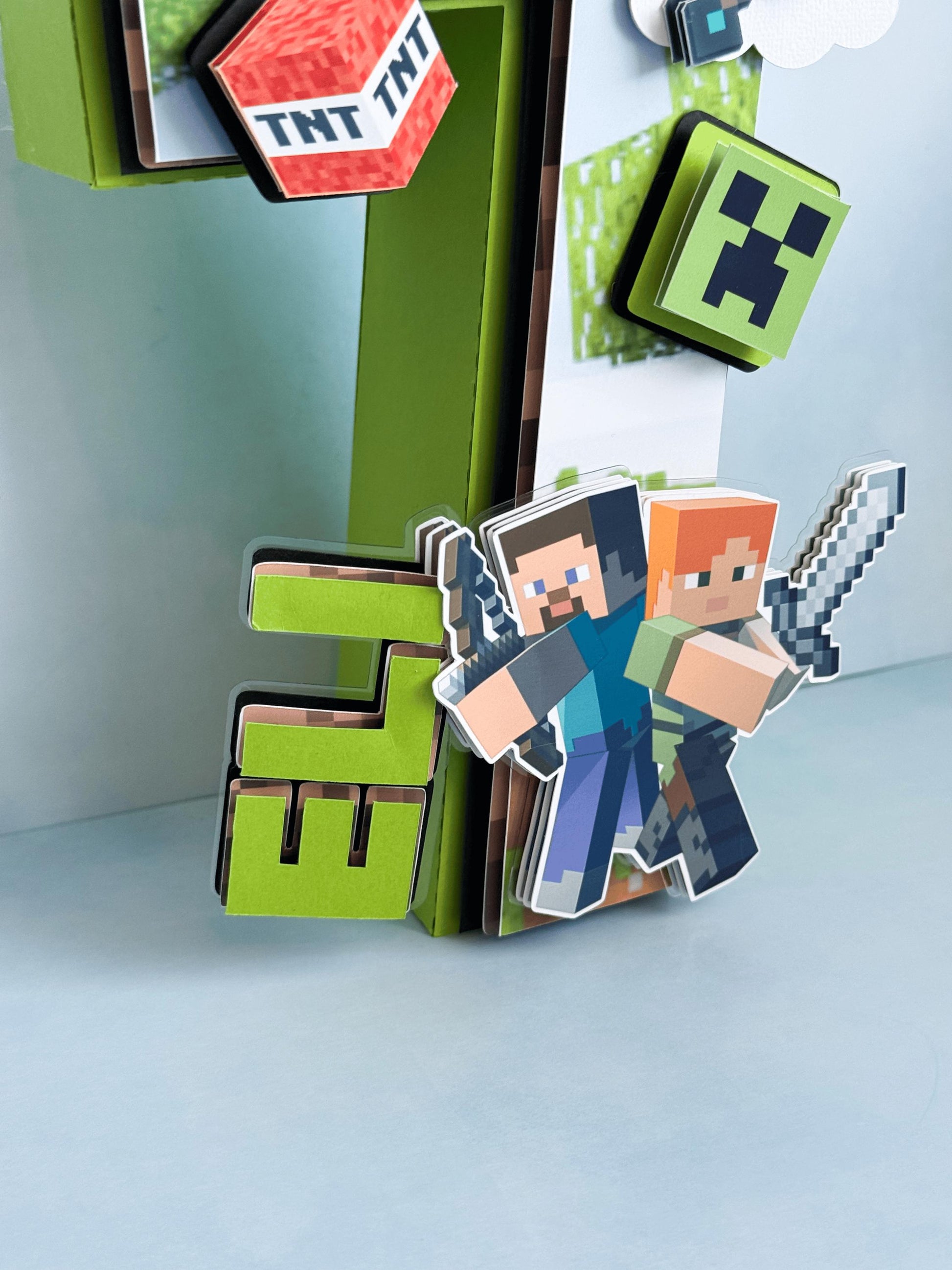 Minecraft 3D Letter | Minecraft Birthday| Minecraft Party | Minecraft Party decorations | Custom Name| Block Party Decor | Paper Party Decor