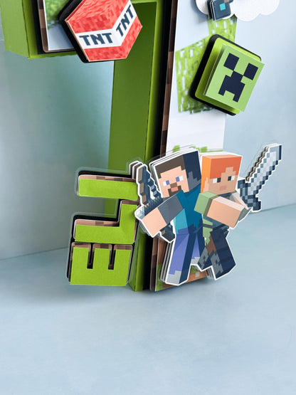 Minecraft 3D Letter | Minecraft Birthday| Minecraft Party | Minecraft Party decorations | Custom Name| Block Party Decor | Paper Party Decor
