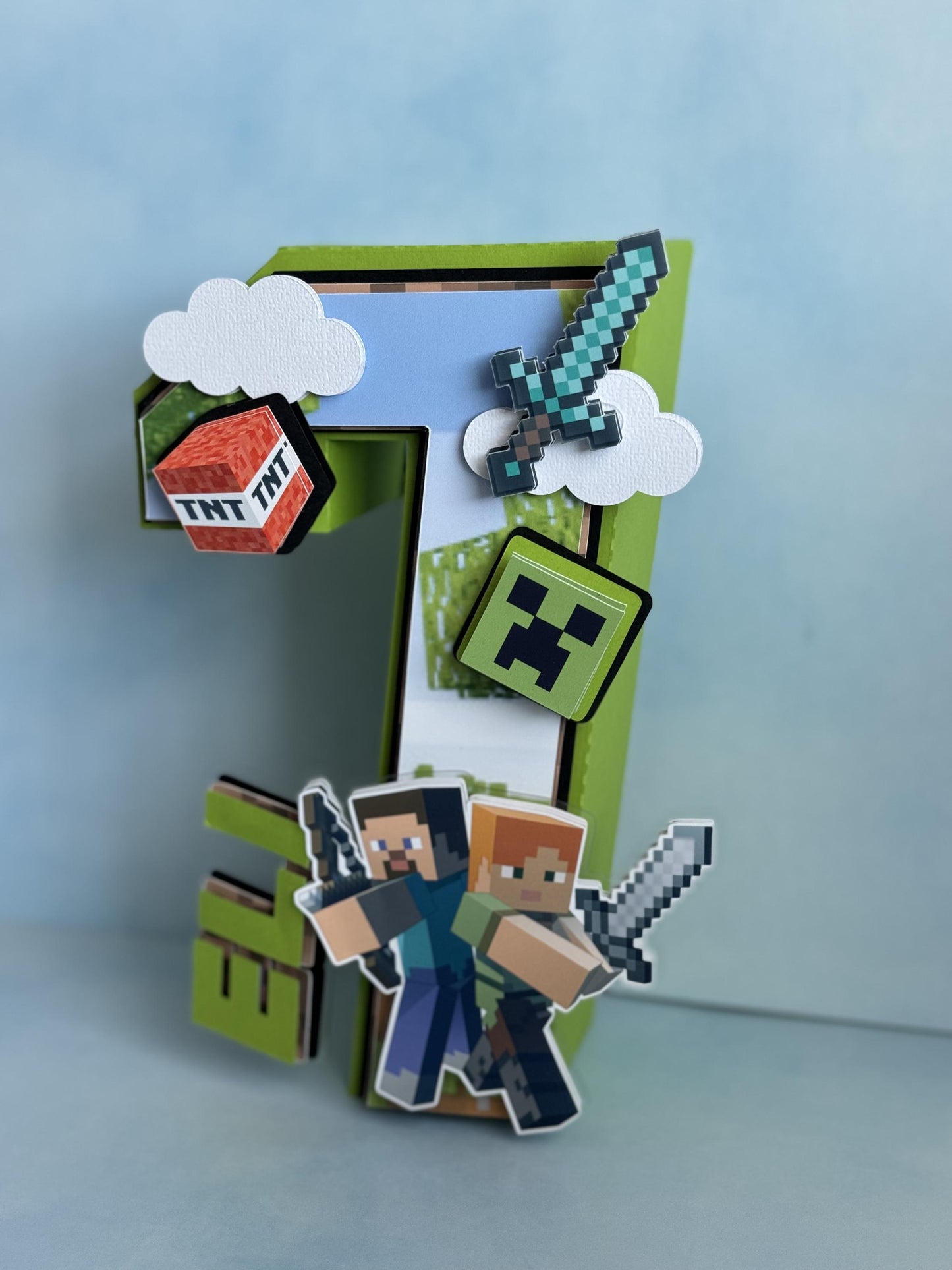 Minecraft 3D Letter | Minecraft Birthday| Minecraft Party | Minecraft Party decorations | Custom Name| Block Party Decor | Paper Party Decor