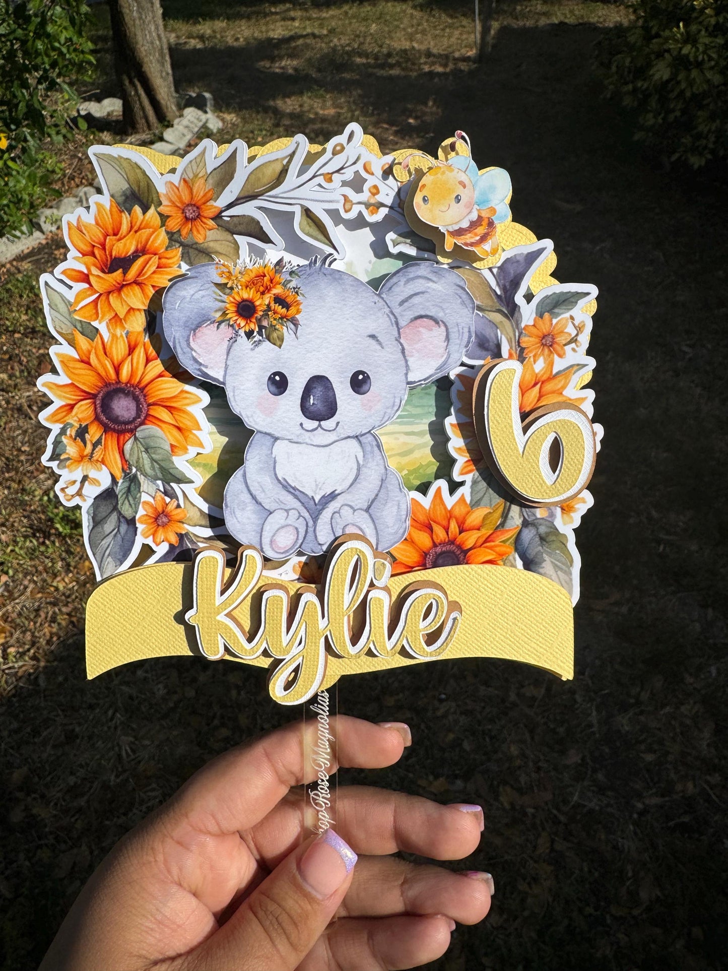 Koala Cake topper, Cake topper, Shaker cake topper, Tropical cake topper, Party decor, paper party decor, Tropical party decor, Paper party decorations, Tropical cake decoration, Koala party decorations, Koala cake topper, Koala party theme, Koala