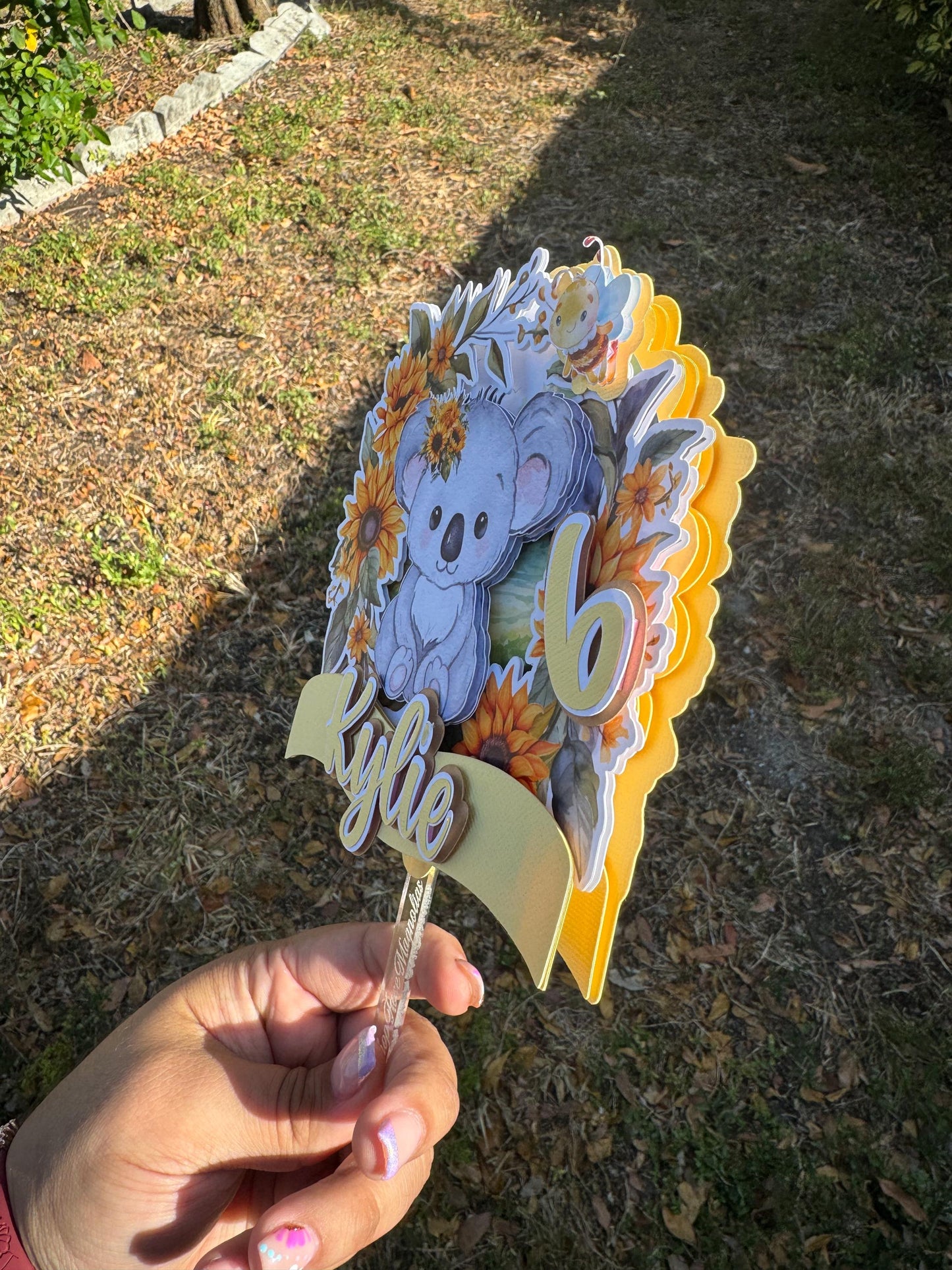 Koala Cake topper, Cake topper, Shaker cake topper, Tropical cake topper, Party decor, paper party decor, Tropical party decor, Paper party decorations, Tropical cake decoration, Koala party decorations, Koala cake topper, Koala party theme, Koala
