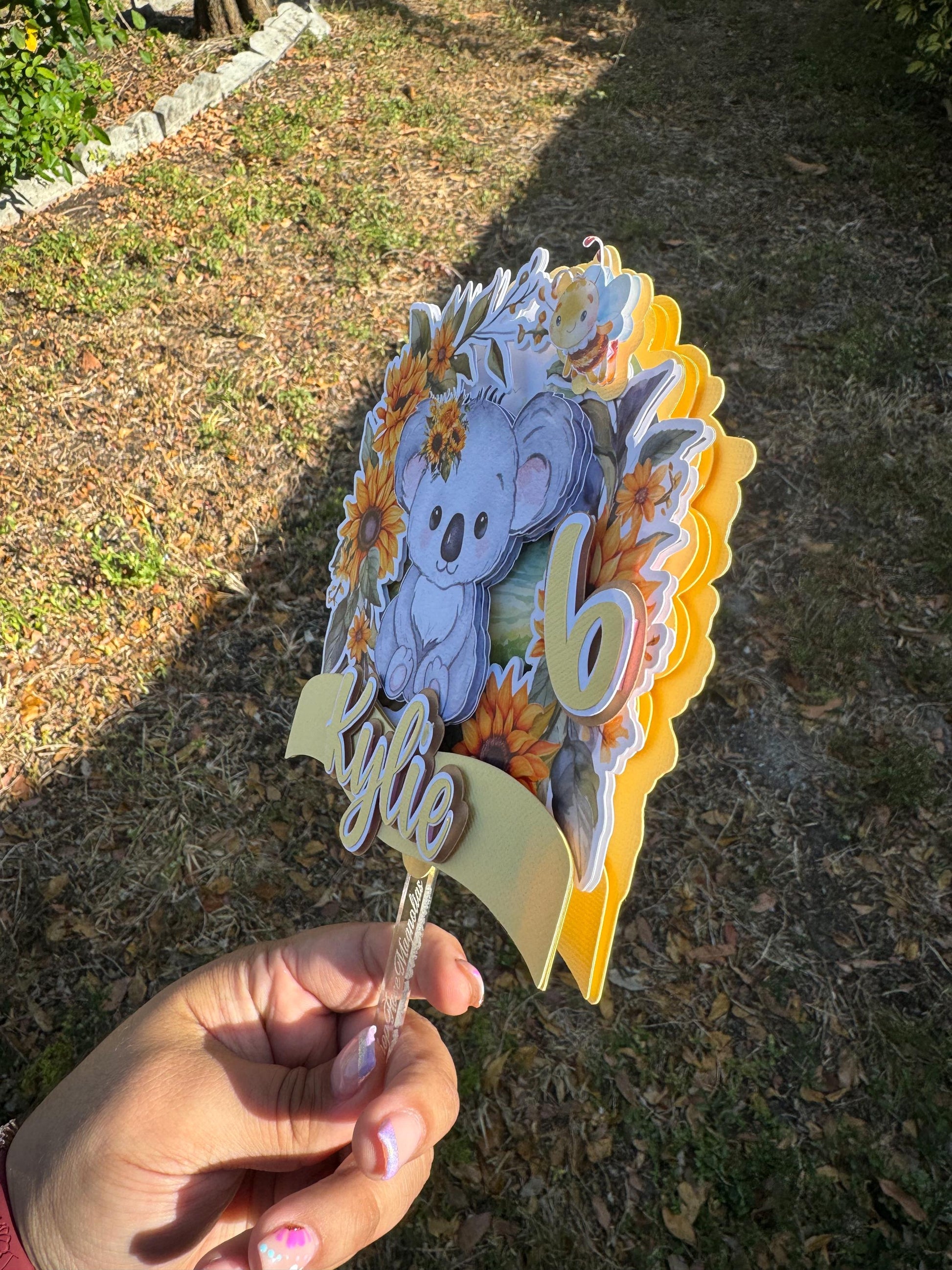 Koala Cake topper, Cake topper, Shaker cake topper, Tropical cake topper, Party decor, paper party decor, Tropical party decor, Paper party decorations, Tropical cake decoration, Koala party decorations, Koala cake topper, Koala party theme, Koala