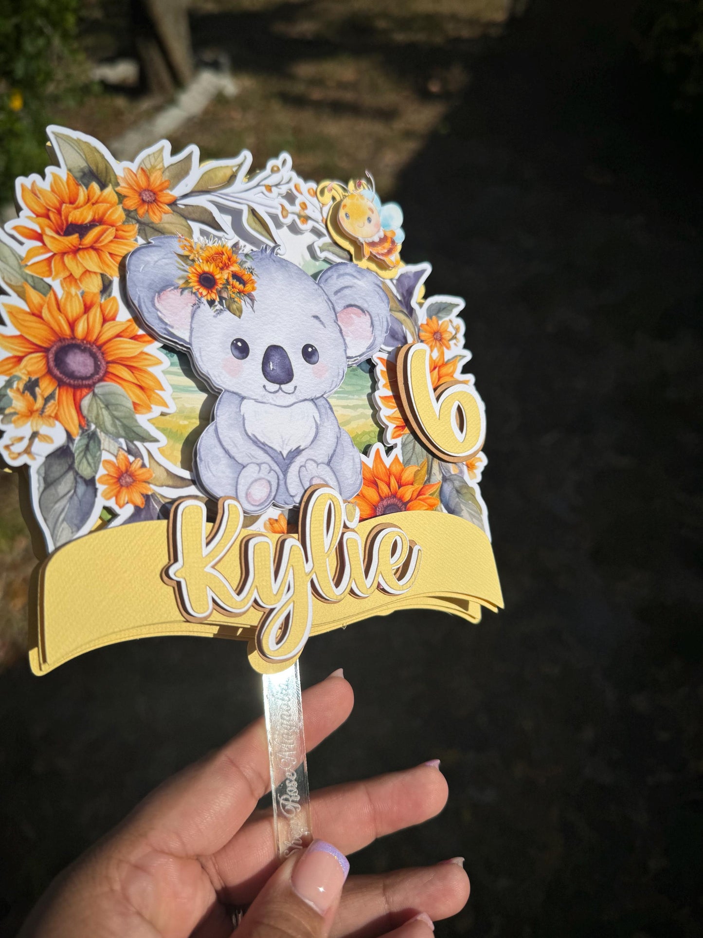Koala Cake topper, Cake topper, Shaker cake topper, Tropical cake topper, Party decor, paper party decor, Tropical party decor, Paper party decorations, Tropical cake decoration, Koala party decorations, Koala cake topper, Koala party theme, Koala