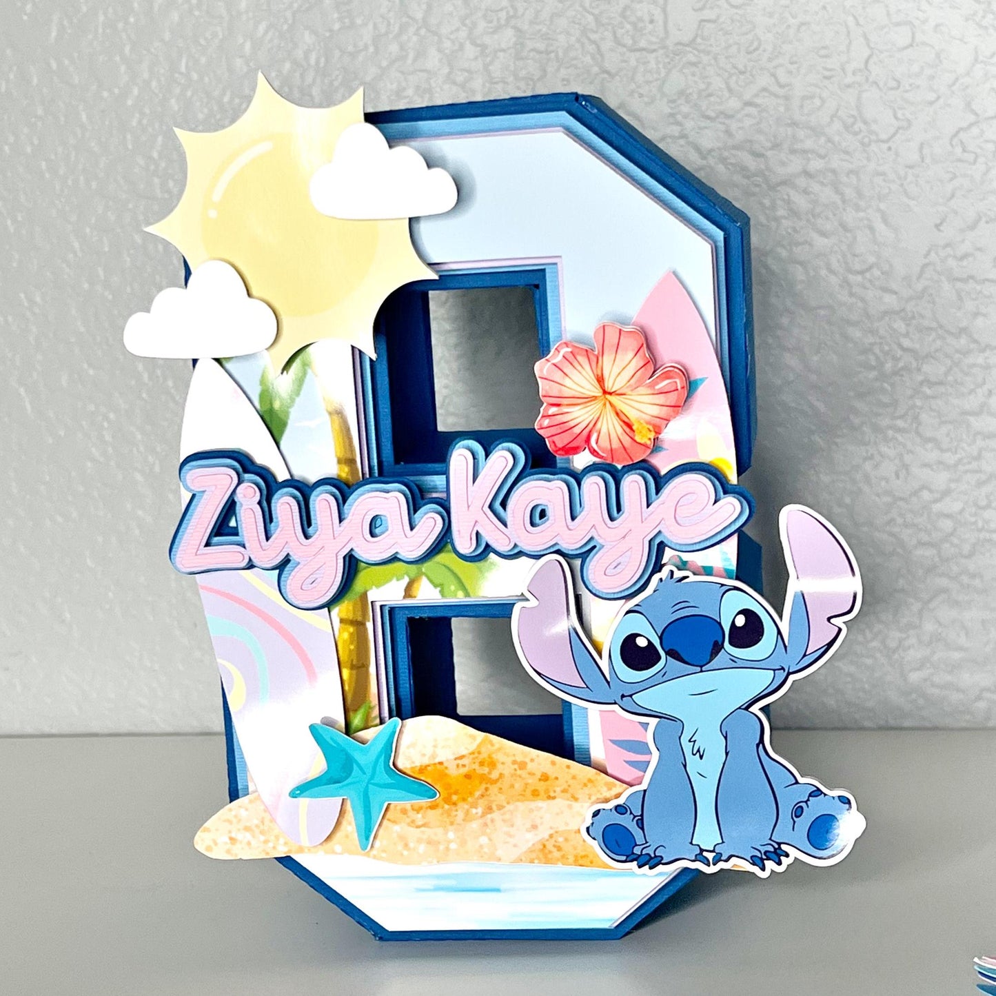 Stitch prop, stitch 3d number, Stitch Number, Stitch number decor, Stitch party decor, Stitch 3D letter, Stitch 3D Number, Stitch party decorations, Stitch inspired topper. Stitch paper party decor, Stitch party props, Stitch centerpieces, Stitch