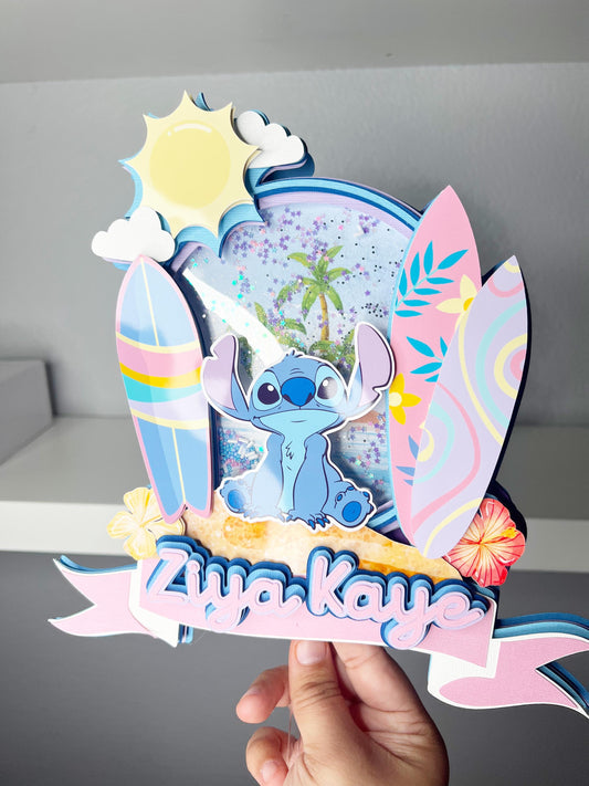 stitch cake topper, cake topper, stitch cake topper shaker, hawaiian cake topper, hawaiian party decor, hawaiian party theme, Stitch  party, Hawaiian themed invitation, stitch shaker cake topper, Stitch topper for cake, Hawaiian paper party decor