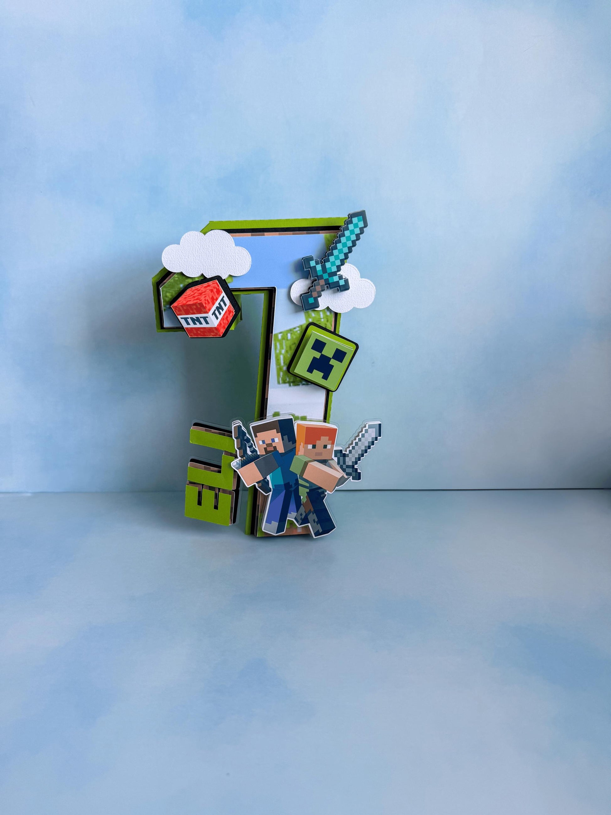 Minecraft 3D Letter | Minecraft Birthday| Minecraft Party | Minecraft Party decorations | Custom Name| Block Party Decor | Paper Party Decor