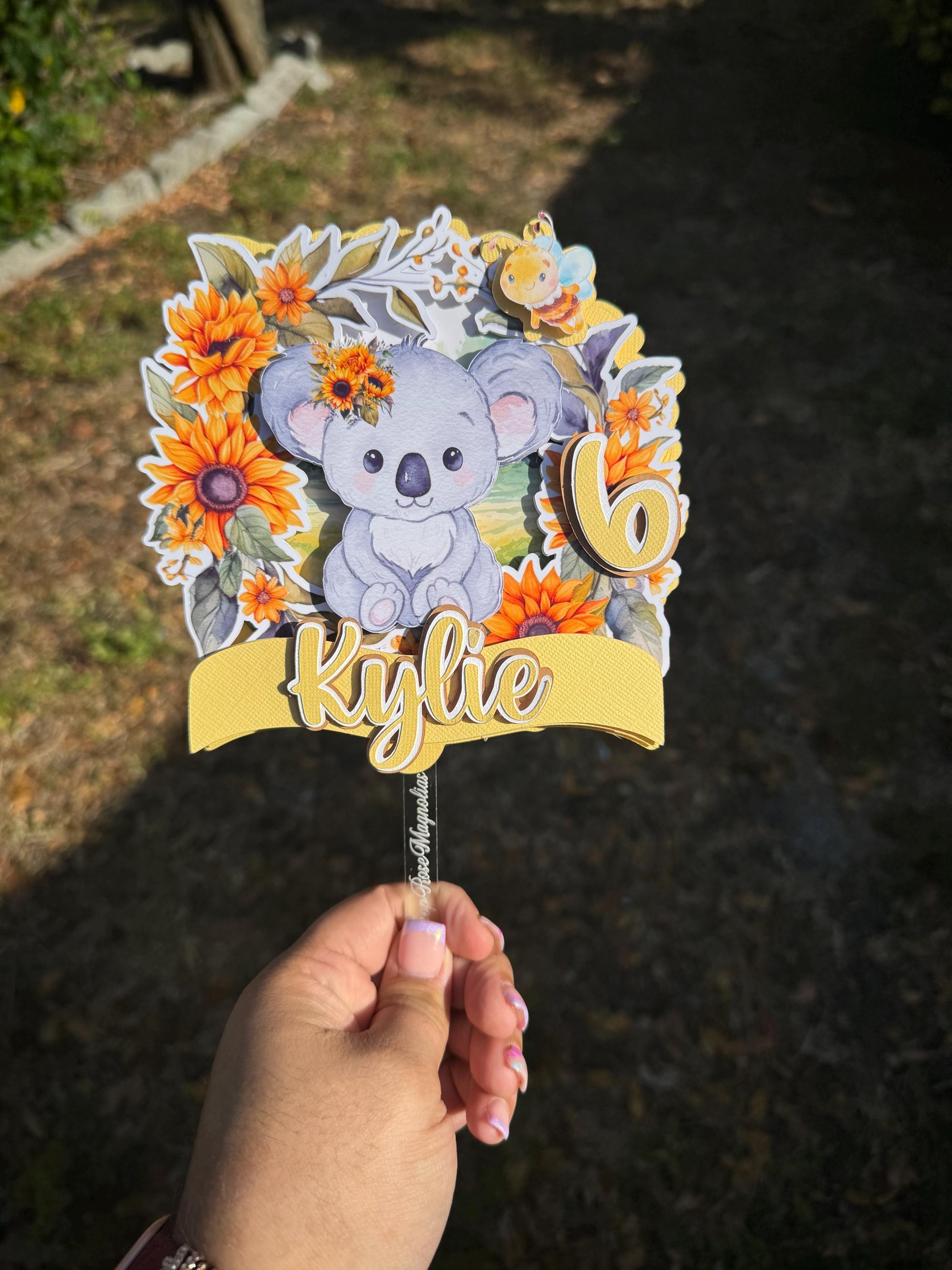 Koala Cake topper, Cake topper, Shaker cake topper, Tropical cake topper, Party decor, paper party decor, Tropical party decor, Paper party decorations, Tropical cake decoration, Koala party decorations, Koala cake topper, Koala party theme, Koala