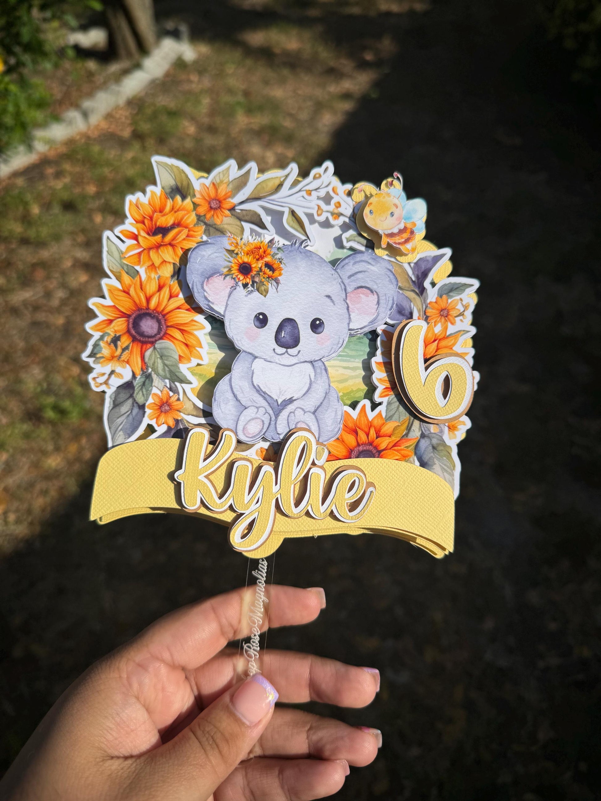 Koala Cake topper, Cake topper, Shaker cake topper, Tropical cake topper, Party decor, paper party decor, Tropical party decor, Paper party decorations, Tropical cake decoration, Koala party decorations, Koala cake topper, Koala party theme, Koala