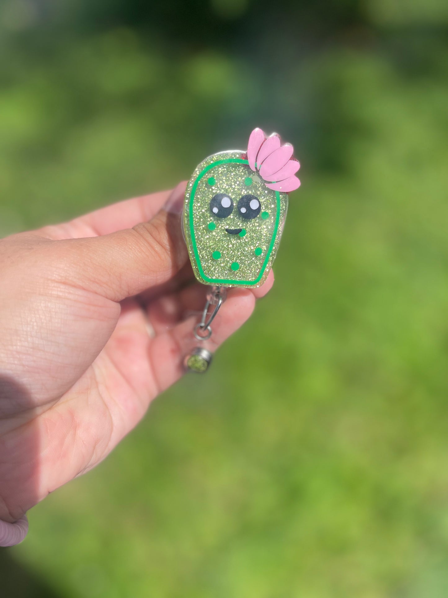 Baby Cactus Slice Badge Reel