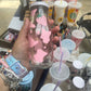 Pink Strawberry Cow print Milk Jug