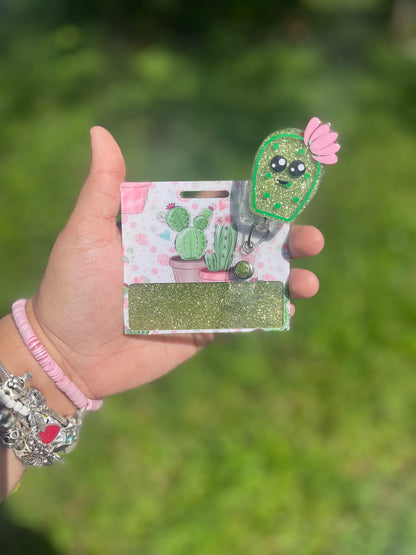 Baby Cactus Slice Badge Reel