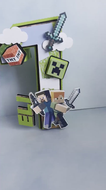 Minecraft 3D Letter | Minecraft Birthday| Minecraft Party | Minecraft Party decorations | Custom Name| Block Party Decor | Paper Party Decor