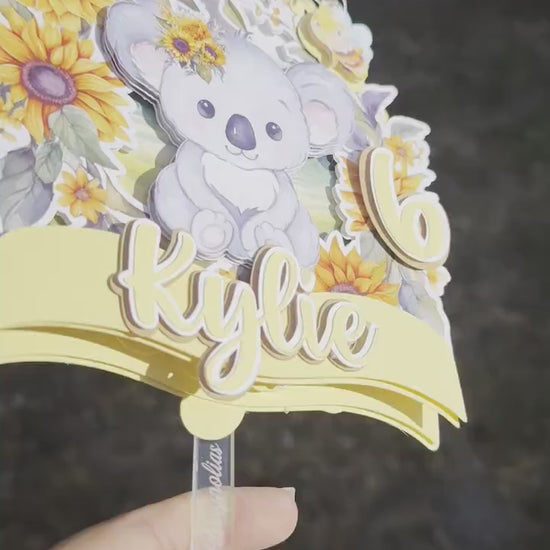 Koala Cake Topper, Tropical Cake Topper, Koala Tropical Party, Koala Cake Decorations, Koala Party Supplies, Tropical Party, Koala Theme