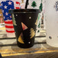 Gold Christmas Tree Black Plastic Cup- small kids cup