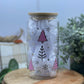 Pink Christmas Tree glass tumbler