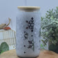 Snowflake Snowglobe glass Cup with bamboo lid