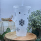 Snowflake Themed 24oz Cold cup