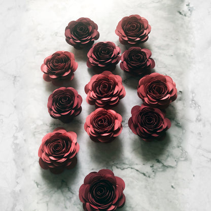 Red Hand Rolled Paper Flowers