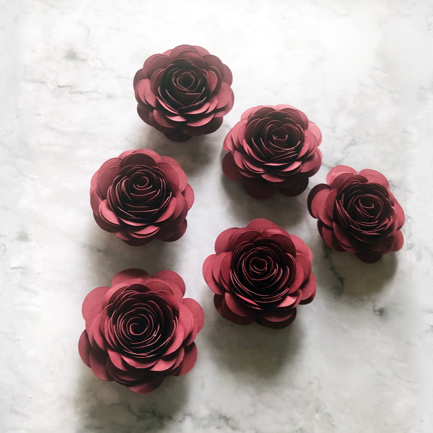 Red Hand Rolled Paper Flowers
