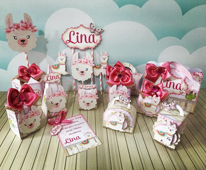 Llama Party Small  Favor Box, Personalized, Candy Box, Treat Box, Goodie Bag, Llama Bbay Shower, Llama Themed Birthday Party Decorations