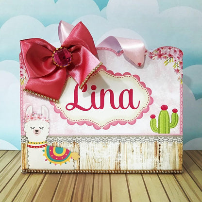 Llama Party  Favor Bag, Personalized, Candy Box, Treat Box, Goodie Bag, Llama Bbay Shower, Llama Themed Birthday Party Decorations