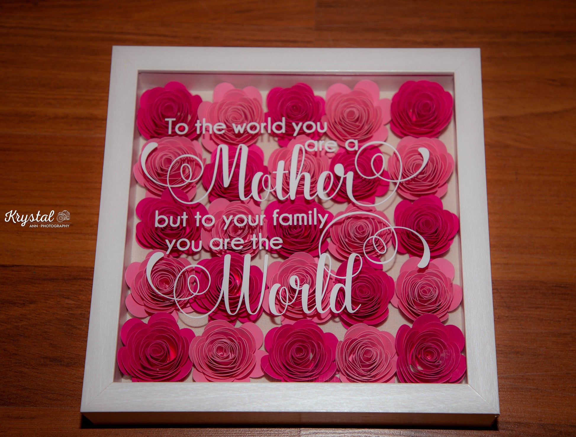 Custom Hand Rolled Paper Flower Gift Shadow Box Mothers Day gift, Gift for Wife or Fiance | Gift for Mom