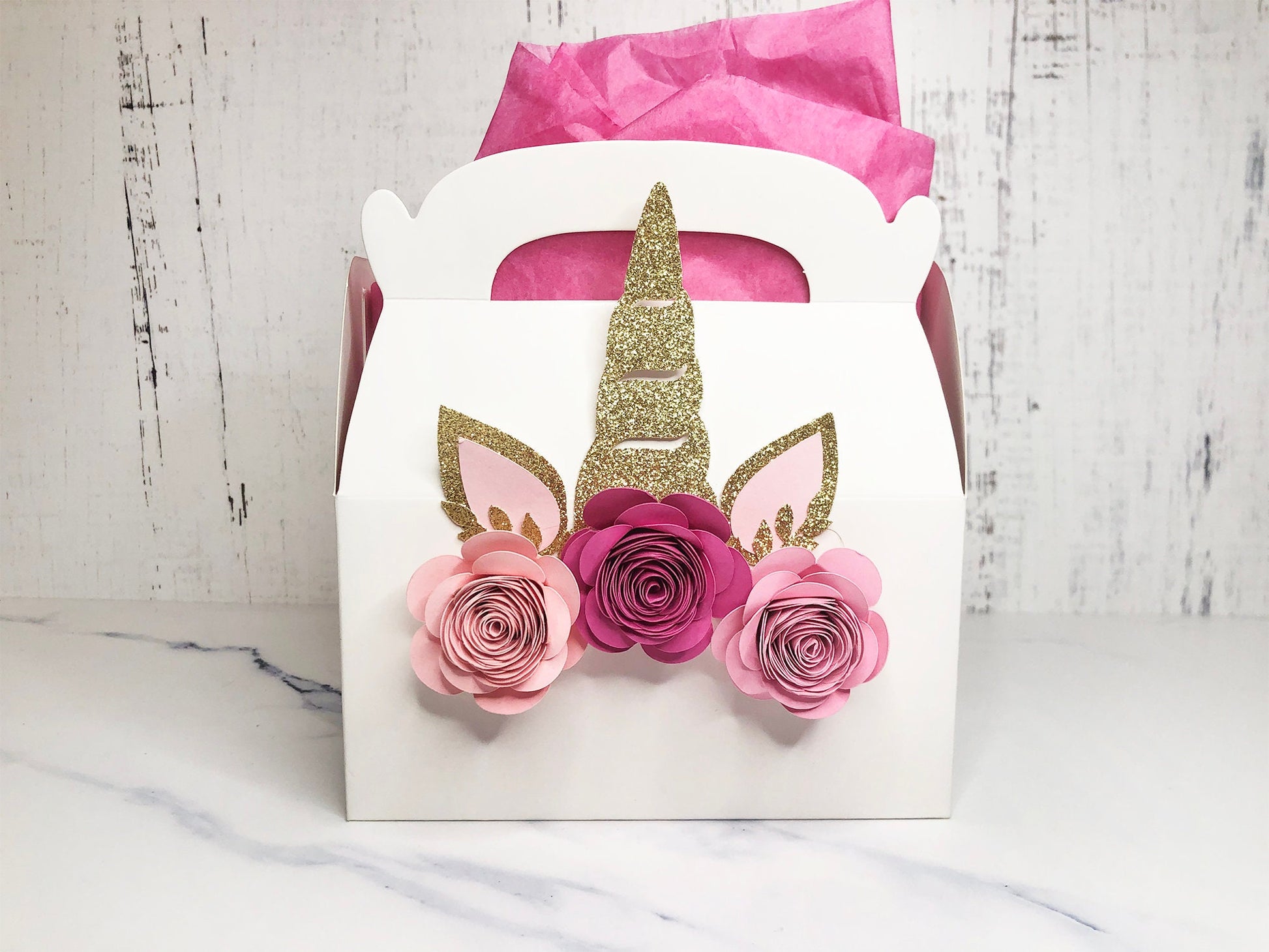 Unicorn Party Gable Box, Unicorn Decoration, Unicorn Baby Shower, Luxury goodie bags, Luxury favor boxes