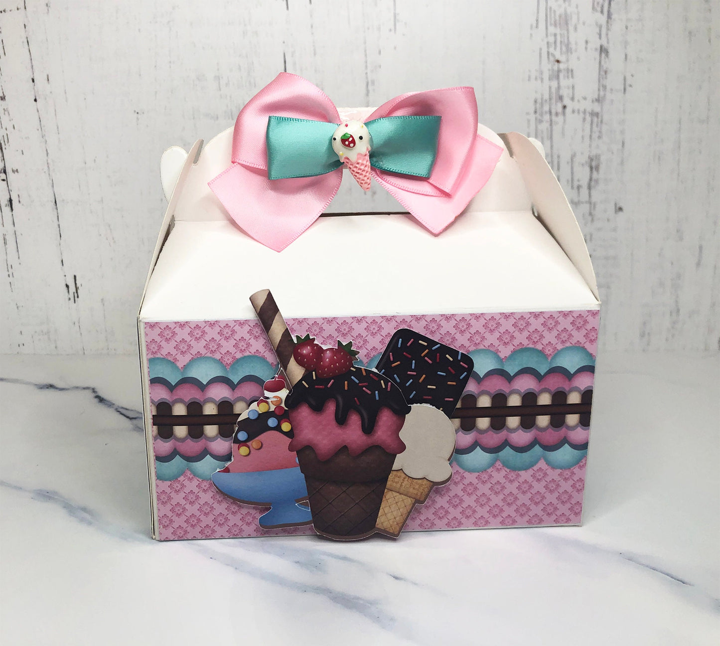 Ice Cream Party Gable Box, Ice Cream Decoration, Ice Cream Baby Shower, Luxury goodie bags, Luxury favor boxes, Goodie for party parade