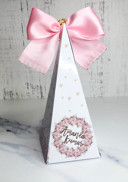 Luxury Swan Theme Cone Party Favor Box. Swan themed Treat Boxes. Luxury Swan Party decor and gift boxes. Luxury favor boxes.