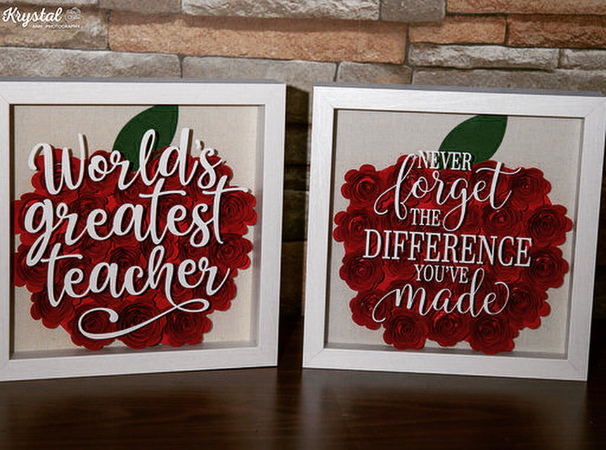 Worlds greatest Teacher - Teachers gift shadowbox