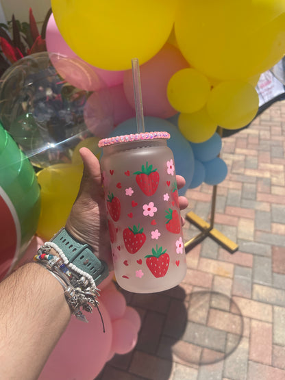 Strawberry Glass Cup