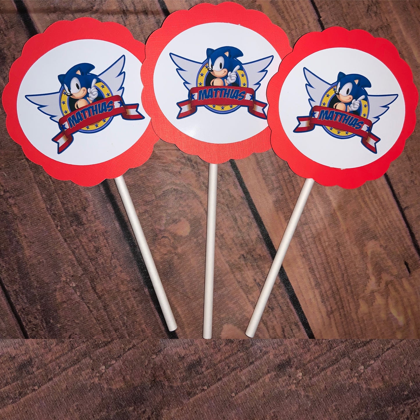 Sonic Themed - Cup Cake Toppers