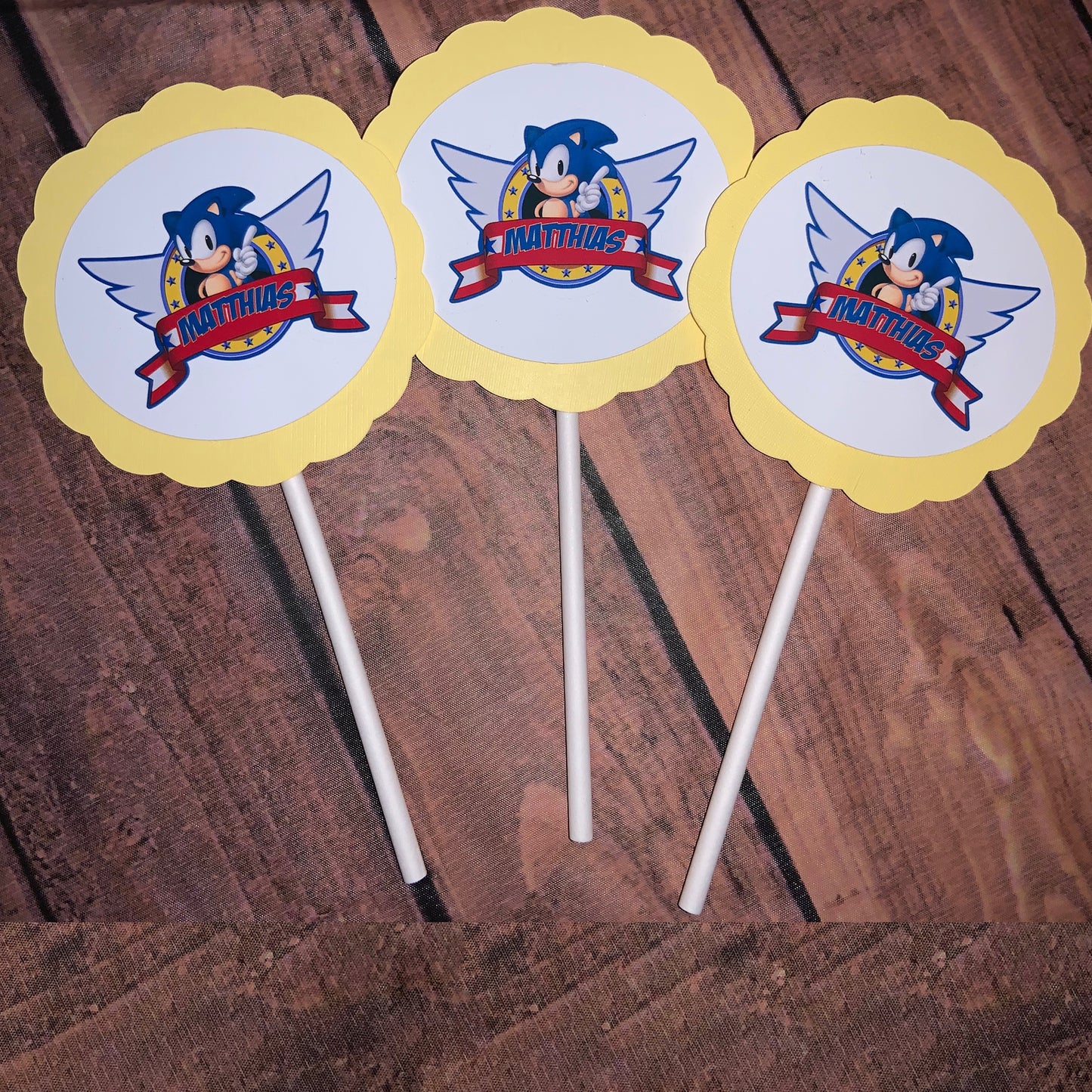 Sonic Themed - Cup Cake Toppers